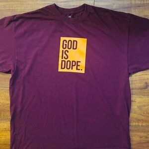 God is Dope Men’s sz XXL Burgundy Orange Holiday Festive Rare